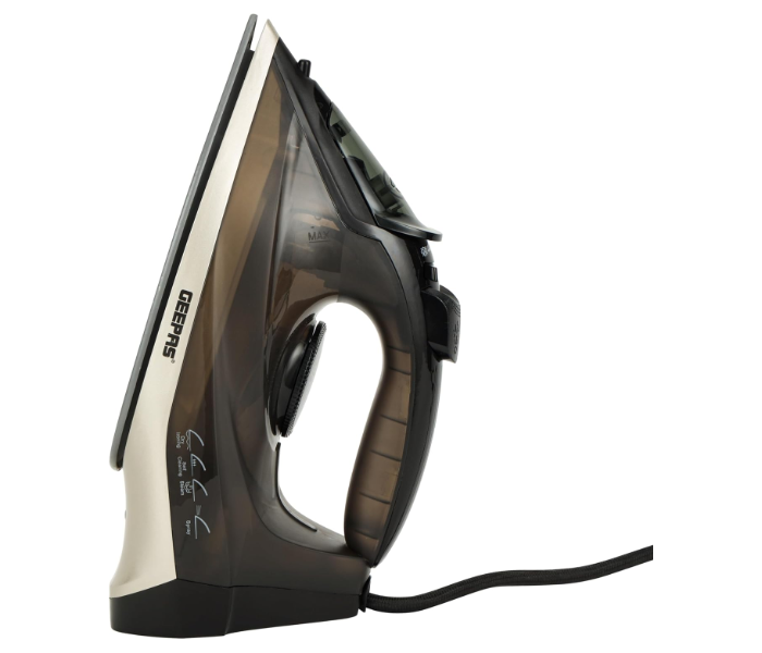 Geepas Ceramic Steam Iron GSI24016 – Dry & Spray Functions, Self-Cleaning, Compact Design, Powerful Shots, 200 ML Tank, for All Fabrics in KSA