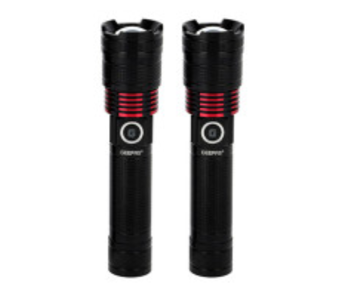 Geepas GFL4667 Rechargeable LED Flashlight – Portable, Bright & Durable Lighting Device in KSA