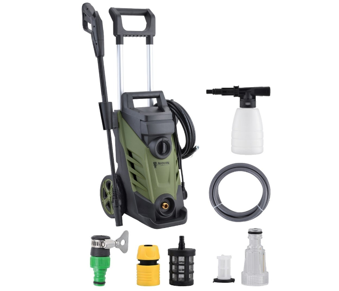 Pressure Washer 1800W, 150 Bar Max Pressure, Self-Priming, Total Stop System, Lightweight, Includes Foam Gun & Accessories, Compact Eco-Friendly Design SK201-18B in KSA
