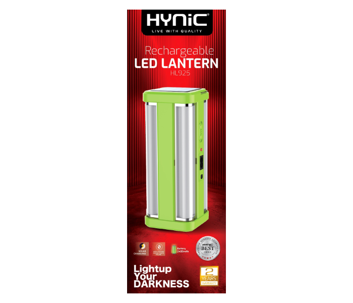 HYNiC HL925 Solar Rechargeable LED Lantern – 2400 mAh Battery, Portable Handle, Built-In Solar Charging & Power Indicator – Eco-Friendly Lighting for Camping, Emergency & Outdoor Use in KSA