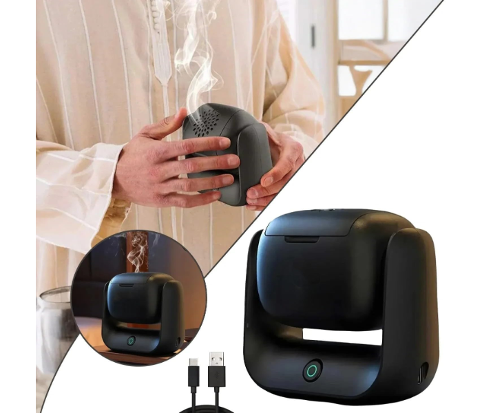 DX1925 Portable Electric Incense Burner – USB Rechargeable Bakhoor Burner with Fast Heating, LED Indicator, Compact Travel Design for Home, Office, and Car in KSA
