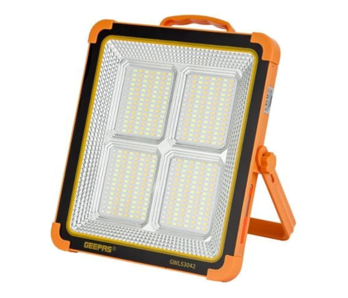 Geepas GWL53042 Rechargeable LED Work Light – Lightweight, Solar Panel, Portable Floodlight in KSA
