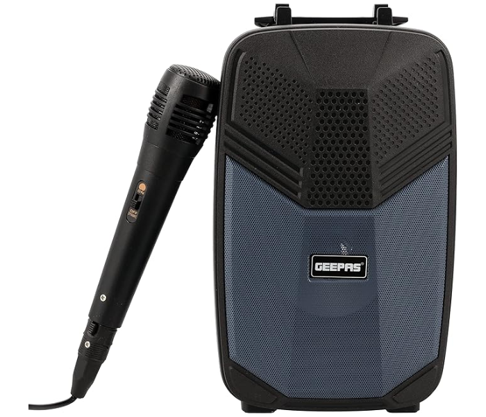 Geepas Portable Bluetooth Speaker GMS11156 – With Mic, USB/TF/FM/AUX, LED Light, Lightweight, Ideal for Home & Outdoor Use, Black in KSA