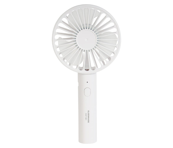 Olsenmark Rechargeable Portable Fan OMF1881 – 3 Speed, Foldable, Long Runtime, Handy Design, Indoor/Outdoor Use, White in KSA