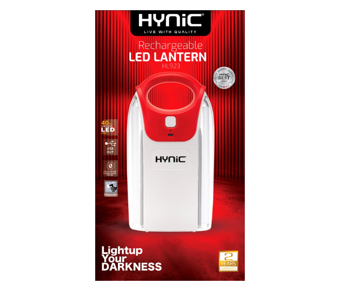 HYNiC HL923 Rechargeable Double-Sided LED Lantern – 40 LEDs, 2400 mAh Battery, Durable ABS Housing, Type-C USB Charging, Power Indicator – Portable for Camping, Emergency & Outdoor Use in KSA