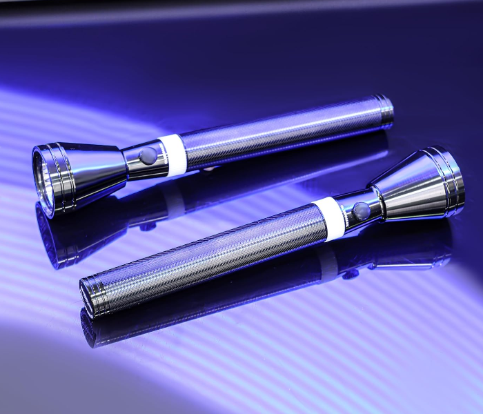 Olsenmark Rechargeable LED Flashlight – 2000mAh, Compact, Portable, Energy Efficient, Ni-Cd Battery OMFL2818 in KSA