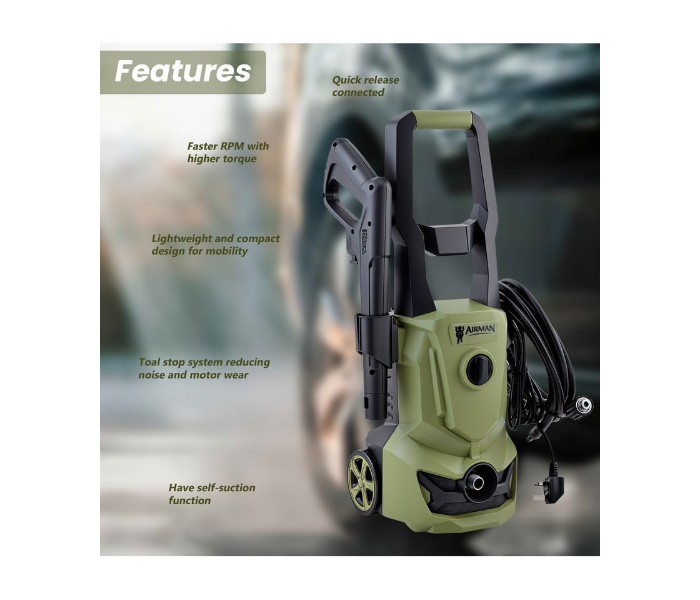 Airman High-Performance Pressure Washer with 125 Bar and 1600W Power Car Cleaner SK103-16H in KSA