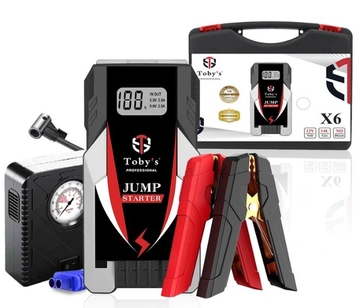 Toby’s X6 Portable Car Jump Starter 12V Battery Booster with LED Display & Power Bank in UAE