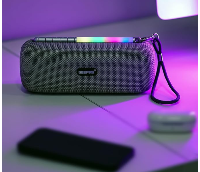 Geepas Rechargeable Bluetooth Speaker GMS11172 – Bluetooth, TWS, FM Radio, Portable, Hands-Free Calling, Grey, 2 Years Warranty in KSA