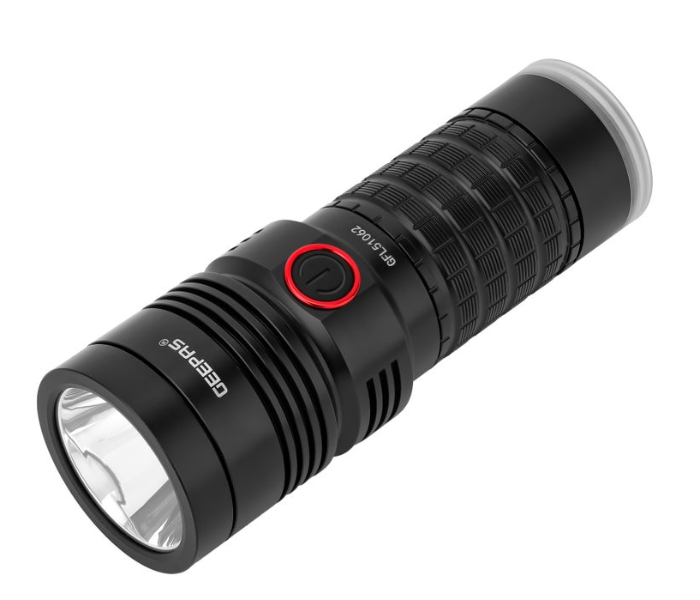 Geepas GFL51062 Waterproof LED Flashlight with Power Bank, 25W High Power, Type-C Charging & 24H Runtime in KSA