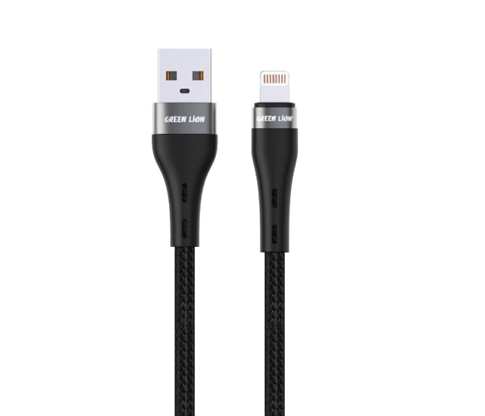 Green Lion USB A to Lightning 12W Charger Cable Durable High Speed Wire for Apple Devices in UAE