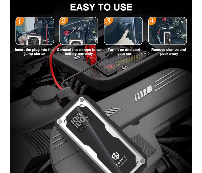 Toby’s X15 Jump Starter for Cars 16000mAh and 59.2WH Power Bank for Electronic Devices in UAE