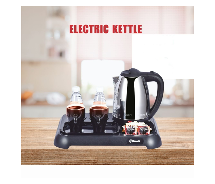 1500W Electric Kettle Set 1.8L for Hotel, Home & Office – Includes 2 Ceramic Cups, Sugar Bowl, Water Bottle Holder – KW-37923 in KSA