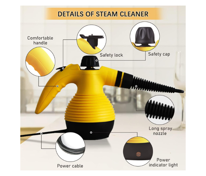 Multifunctional Portable Handheld Steam Cleaner High Temperature Pressurized Steamer Cleaning Machine with Nozzles Extension Soft Tube for Kitchen Bathroom Furniture Car in KSA