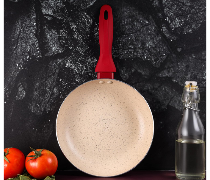 Delcasa DC3414 Non-Stick Frypan 30cm – Durable Aluminium Pan with Easy-Clean Coating, White/Red in KSA