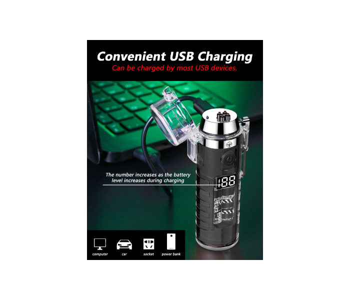 Dual Arc Plasma USB-C Rechargeable Windproof Waterproof Flameless Lighter for Camping & Outdoors in KSA