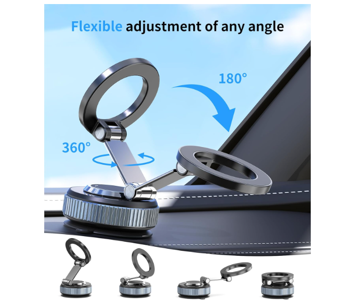 Magnetic Phone Stand for Car 360 Degree Rotatable Phone Holder for MagSafe Strong Magnet Foldable Car Mount with Suction Cup in UAE
