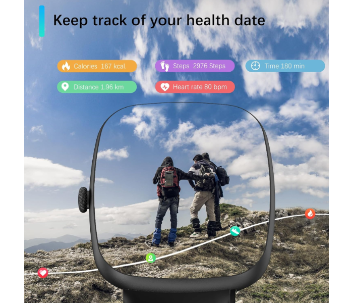 SMAKER P20 Smart Watch for Men Women, IP68 Waterproof Fitness Tracker with Heart Rate Monitor, Step Counter, Sleep & Weather Display, Bluetooth Sports Smartwatch 7-14 Days Battery Life in KSA