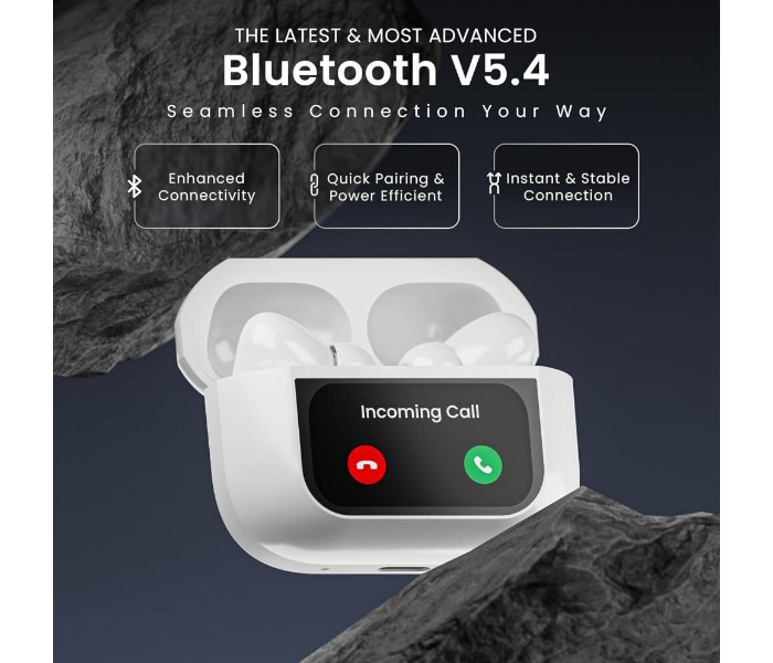 Wireless Earbuds with Smart Display Charging Case – Bluetooth 5.4, Noise Cancelling, Touch Control, Stereo Sound, In-Ear Headphones with Mic in KSA
