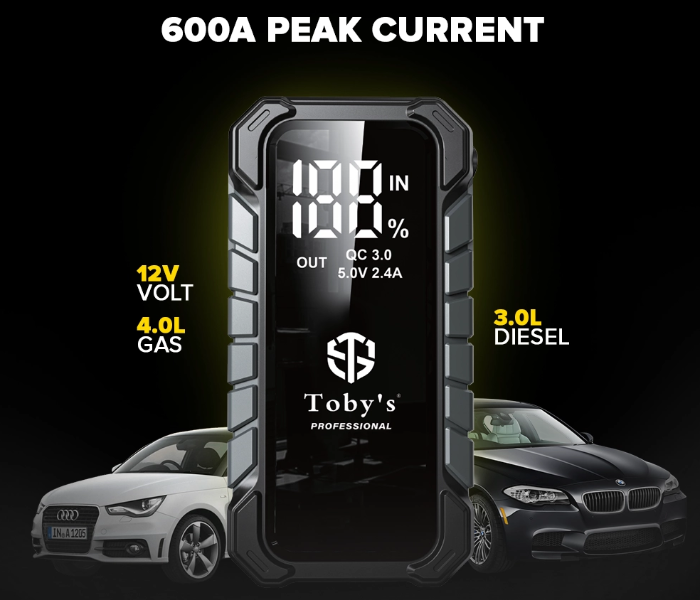 Toby’s X9 Jump Starter for Cars 10000mAh and 37WH Power Bank for Electronic Devices in UAE