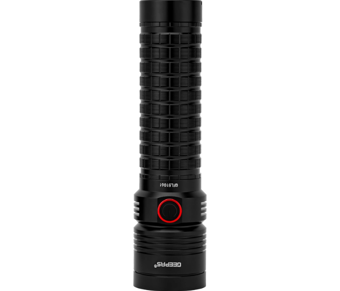 Geepas GFL51061 Rechargeable LED Flashlight – Hyper Bright Cool White Light, Portable High Beam Torch in KSA