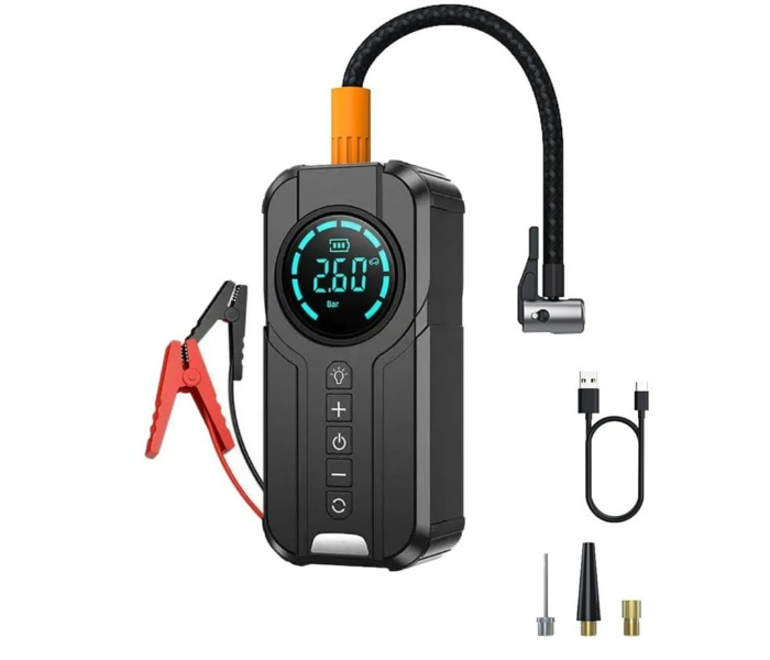 Denx DX414 6000 mAh portable car starter battery with built-in air blower in KSA