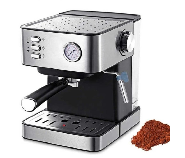 DENX Espresso Coffee Machine 850W with Milk Frother, 1.6L Water Tank, Dual Stainless Steel Filter, Steam Wand, Professional Barista Cappuccino & Latte Maker, Compact Home Coffee Maker DX2093 in KSA