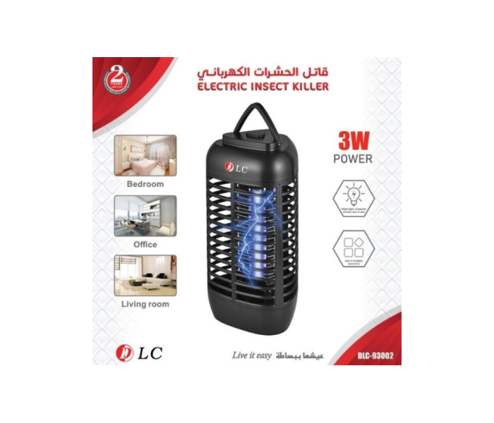 DLC Electric Mosquito Killer Lamp 3W – Model DLC-93002, UV Insect Trap with Silent Operation, Indoor Bug Zapper for Home & Office – Black in UAE