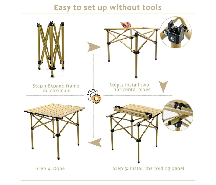 Toby’s Table-13 Lightweight Foldable Camping Table with Carry Bag – Portable Use in UAE