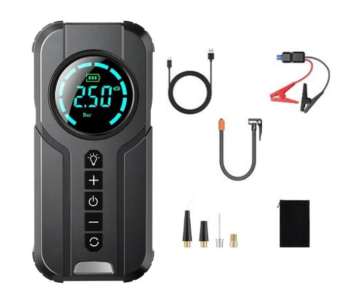 Denx DX414 6000 mAh portable car starter battery with built-in air blower in KSA