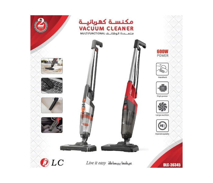 Multifunctional 600W Upright Vacuum Cleaner, Handheld, High Power, Large Suction, Operates Quietly DLC-36345 in KSA