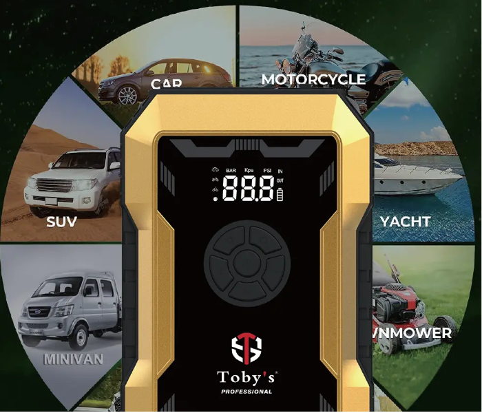Toby's X21 Jump Starter with Compressor for Cars 10000mAh and 37WH Best Power Bank for Electronic De in UAE