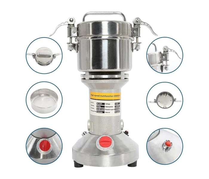 DENX High Speed Multi-Functional Grinder 1400W, 300g Capacity, Stainless Steel Spice & Coffee Grinder in KSA