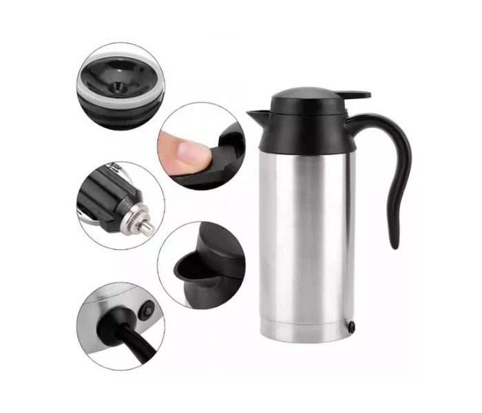 DLC 750ml Travel Electric Kettle for Car – 120W Stainless Steel Portable Hot Water Boiler with 12V Plug, Model HT2251 in KSA