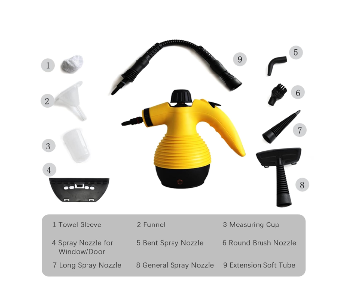 Multifunctional Portable Handheld Steam Cleaner High Temperature Pressurized Steamer Cleaning Machine with Nozzles Extension Soft Tube for Kitchen Bathroom Furniture Car in KSA