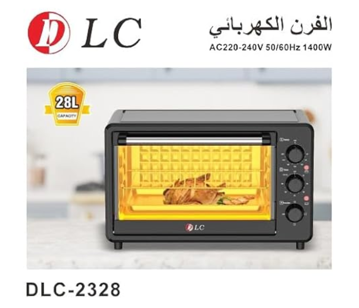 DLC-2328 Electric Oven Toaster – 28L Capacity, 1400W, Adjustable Temperature & Timer, Multi-Function Baking, Roasting & Grilling in KSA
