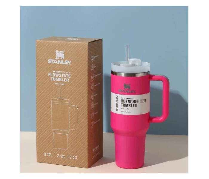 Stanley Quencher 1,18 L H2.0 Flowstate Stainless Steel Vacuum Insulated Tumbler With Lid And Straw Dark Pink Color in KSA