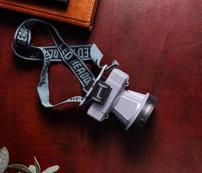 Geepas GHL51094 Rechargeable LED Headlamp, 3W – Strong & Low Light, Ideal for Camping, Hiking, Cycling, Grey in KSA