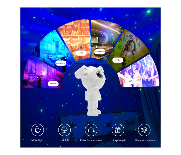 5W Astronaut Starry Sky Projection Lamp USB Night Light (White) in KSA