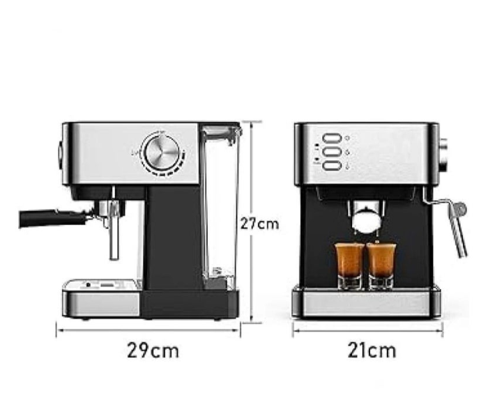 DENX Espresso Coffee Machine 850W with Milk Frother, 1.6L Water Tank, Dual Stainless Steel Filter, Steam Wand, Professional Barista Cappuccino & Latte Maker, Compact Home Coffee Maker DX2093 in KSA