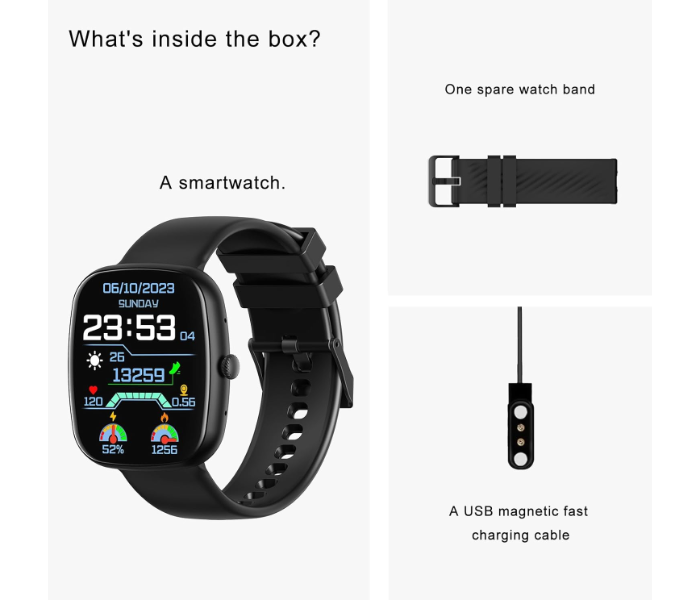 SMAKER P20 Smart Watch for Men Women, IP68 Waterproof Fitness Tracker with Heart Rate Monitor, Step Counter, Sleep & Weather Display, Bluetooth Sports Smartwatch 7-14 Days Battery Life in KSA