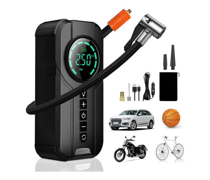 Denx DX414 6000 mAh portable car starter battery with built-in air blower in KSA
