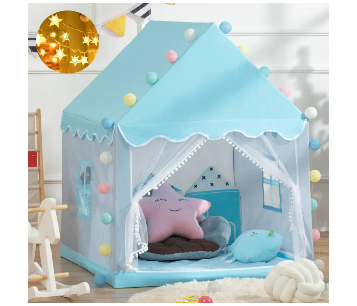 Large Tent House For Kids Girls,Foldable Play Tent House Indoor Outdoor With Storage Bag, Princess Castle Tent, Kids Indoor Play Room Toys For Boys Girls 3-10 Years Old, Gifts For Child - Blue in UAE