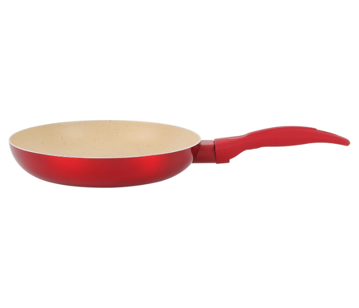 Delcasa DC3408 Non-Stick Frypan 18cm – Durable Aluminium Pan with Easy-Clean Coating, Off White/Red in KSA