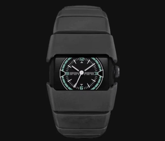 Mens Stylish Analog Wrist Watch with Unique Square Dial and Durable Strap Black in UAE