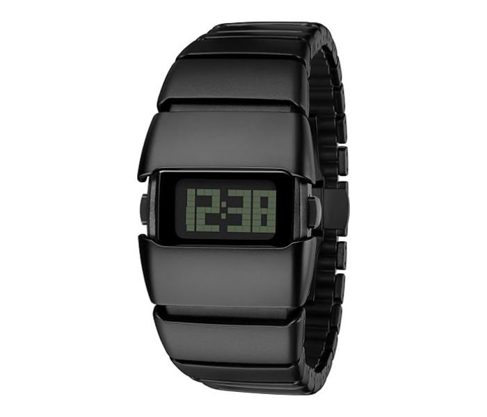 Mens Stylish Digital Wrist Watch with Unique Square Dial and Durable Strap Black in UAE