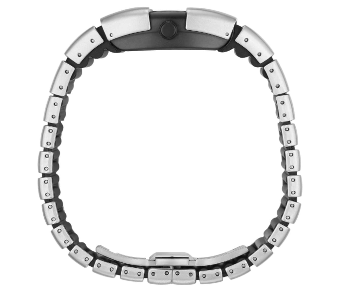 Mens Stylish Analog Wrist Watch With Unique Square Dial And Durable Strap Silver in UAE