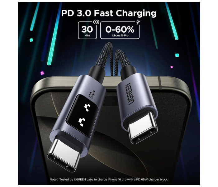 UGREEN Uno USB-C to USB-C PD Fast Charging Cable 5A Max 1m in KSA
