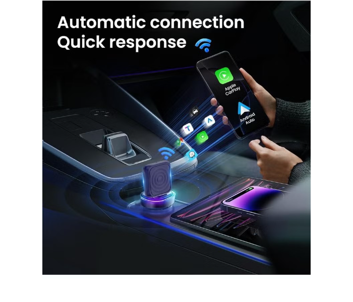 2-in-1 Mini Ultra Wireless CarPlay Adapter & Android Auto - for iOS 10+/Android 11+ in UAE