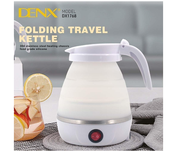 DENX 500W Portable Folding Electric Kettle 600ml Capacity Dual Voltage Lightweight Foldable Travel Water Boiler in UAE